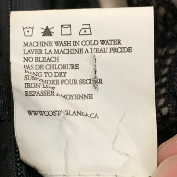 Costa Blanca Black & Ivory Lace Strapless Dress - Picture 8 of 8